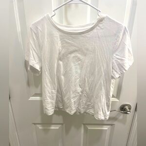 White cropped tee